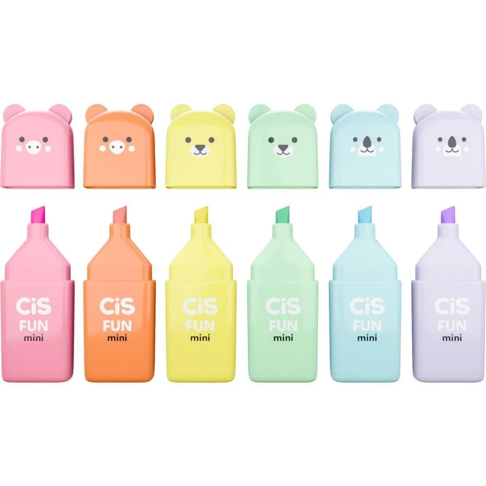 Caneta Marca Texto Cis Fun Mini Pastel 6 Cores Sertic (Estojo) - imagem 4