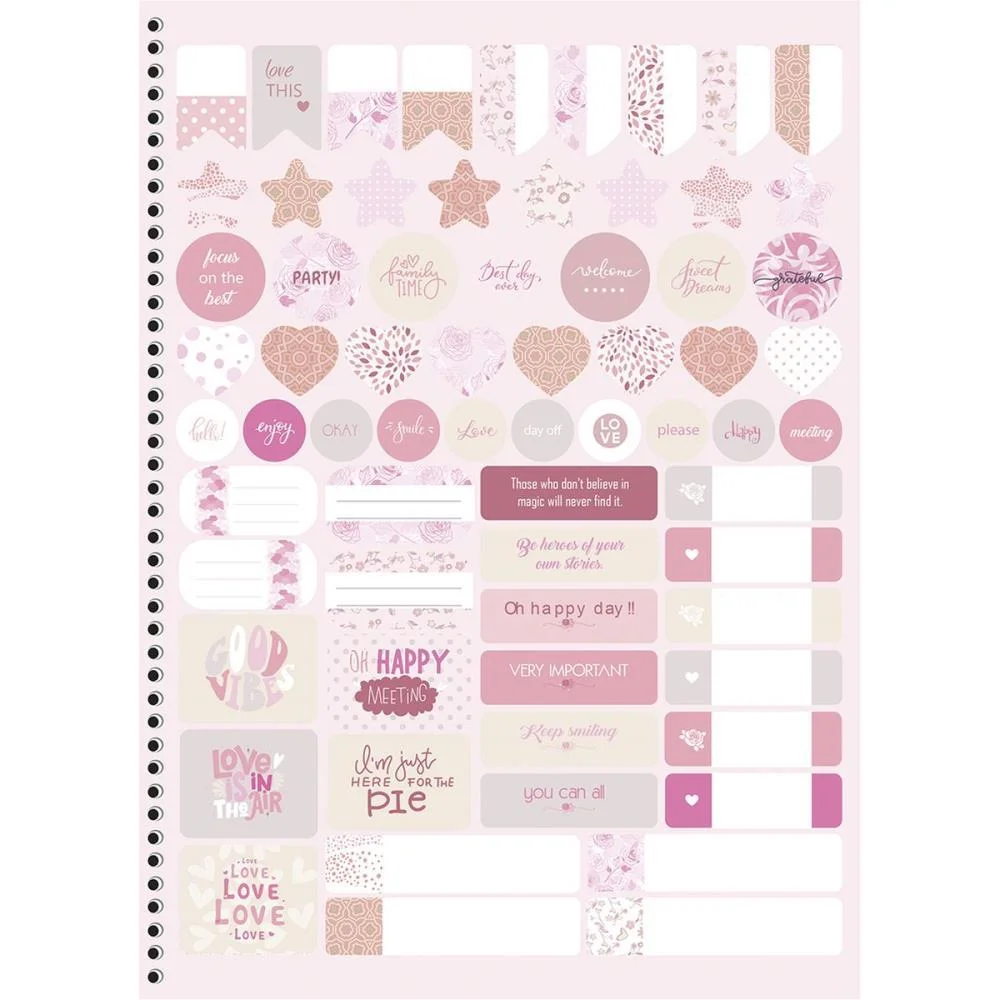 Caderno 01X1 Capa Dura Rosa Rose 80F Animativa (Pct.c/04) - imagem 3