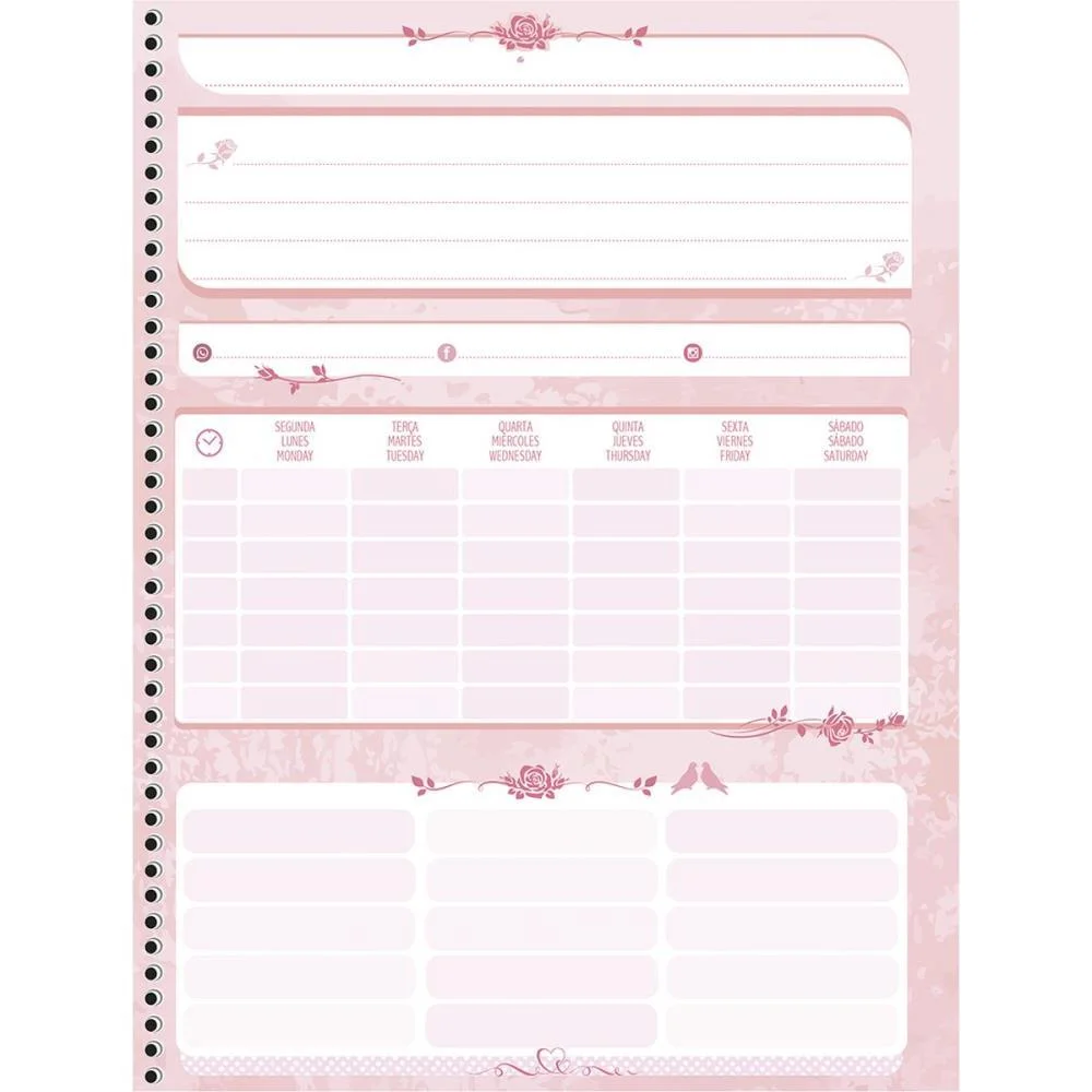Caderno 01X1 Capa Dura Rosa Rose 80F Animativa (Pct.c/04) - imagem 5
