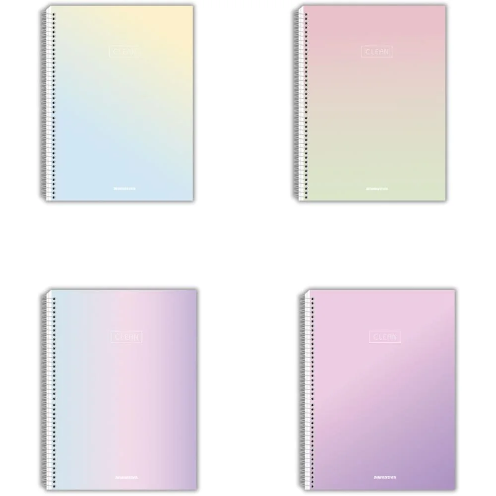 Caderno Espiral 1/4 Capa Dura Clean 80F Animativa (Pct.c/10) - imagem 2