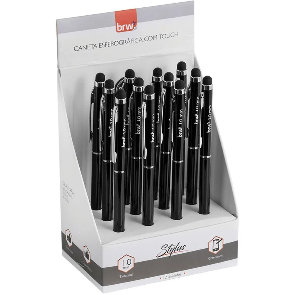 Caneta Esferografica Metalica Prime Touch 1.0M Pt. Brw (Dp.c/12) - imagem 2