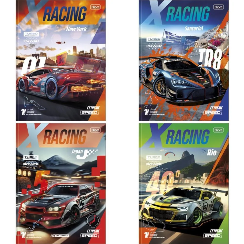 Caderno Brochurao Capa Dura X-Racing 80Fls. Tilibra (Pct.c/05) - imagem 2