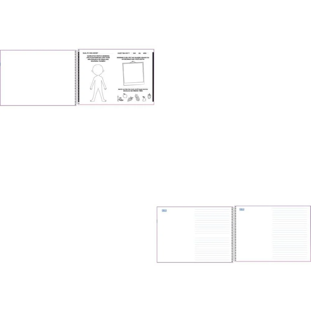 Caderno Desenho Univ Capa Dura Kids Meia Pauta 40F Esp Femin Tilibra (Pct.c/04) - imagem 3