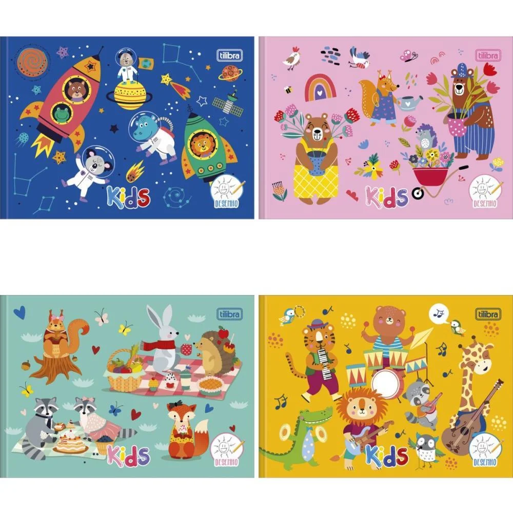 Caderno Desenho 1/4 Capa Dura Kids 40Fls Horiz. Brochura Tilibra (Pct.c/15) - imagem 3