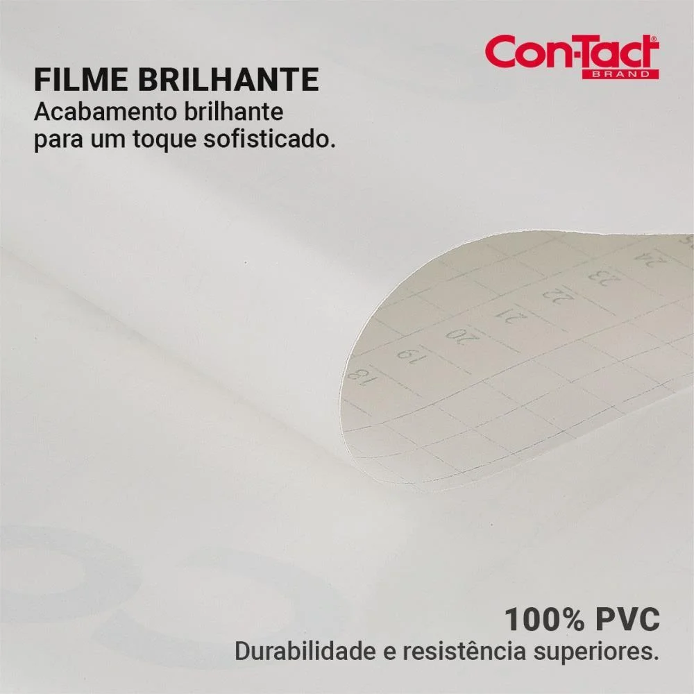 Contact Liso 45Cmx10M Brilho Branco Contact (Rolo) - imagem 4
