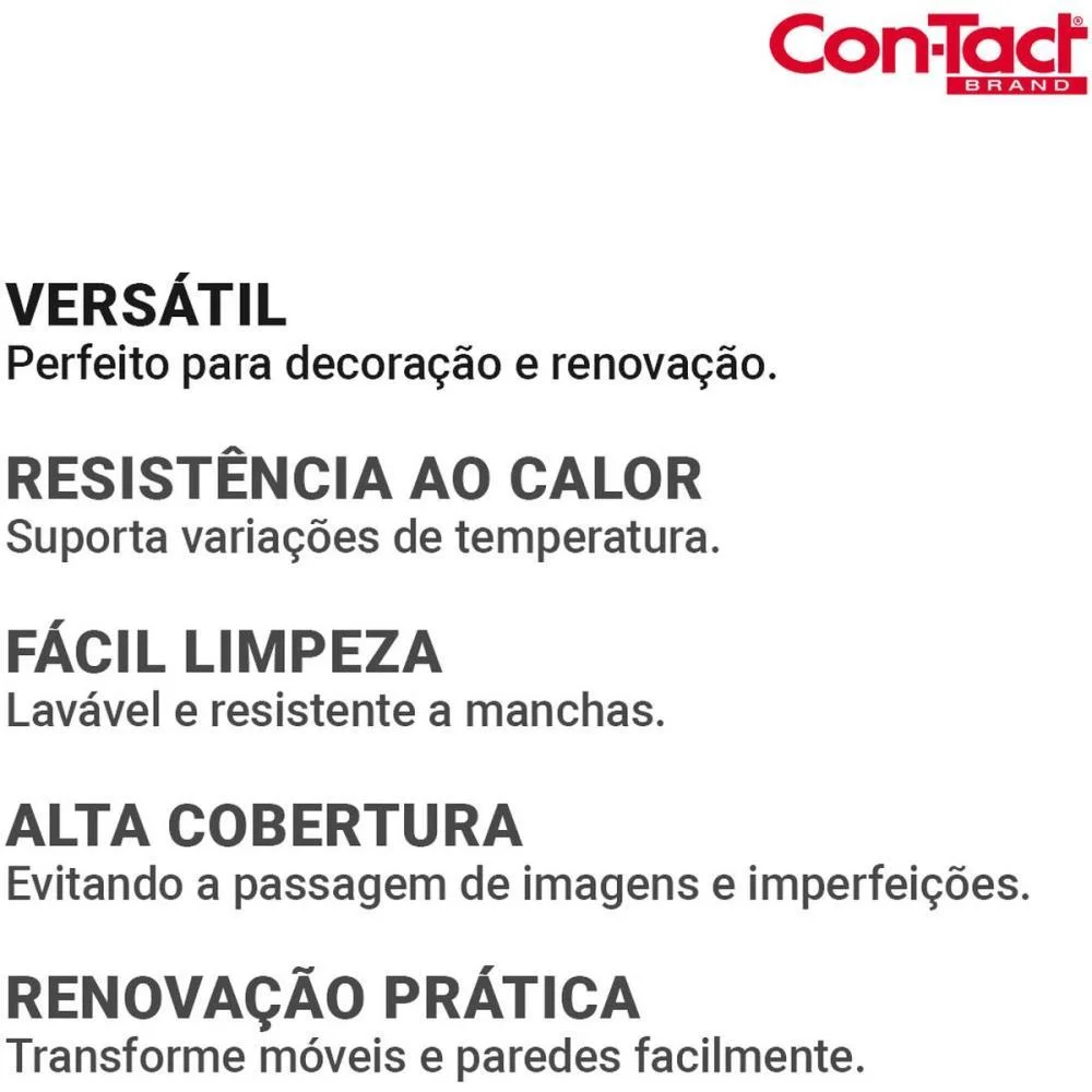 Contact Liso 45Cmx10M Brilho Branco Contact (Rolo) - imagem 5