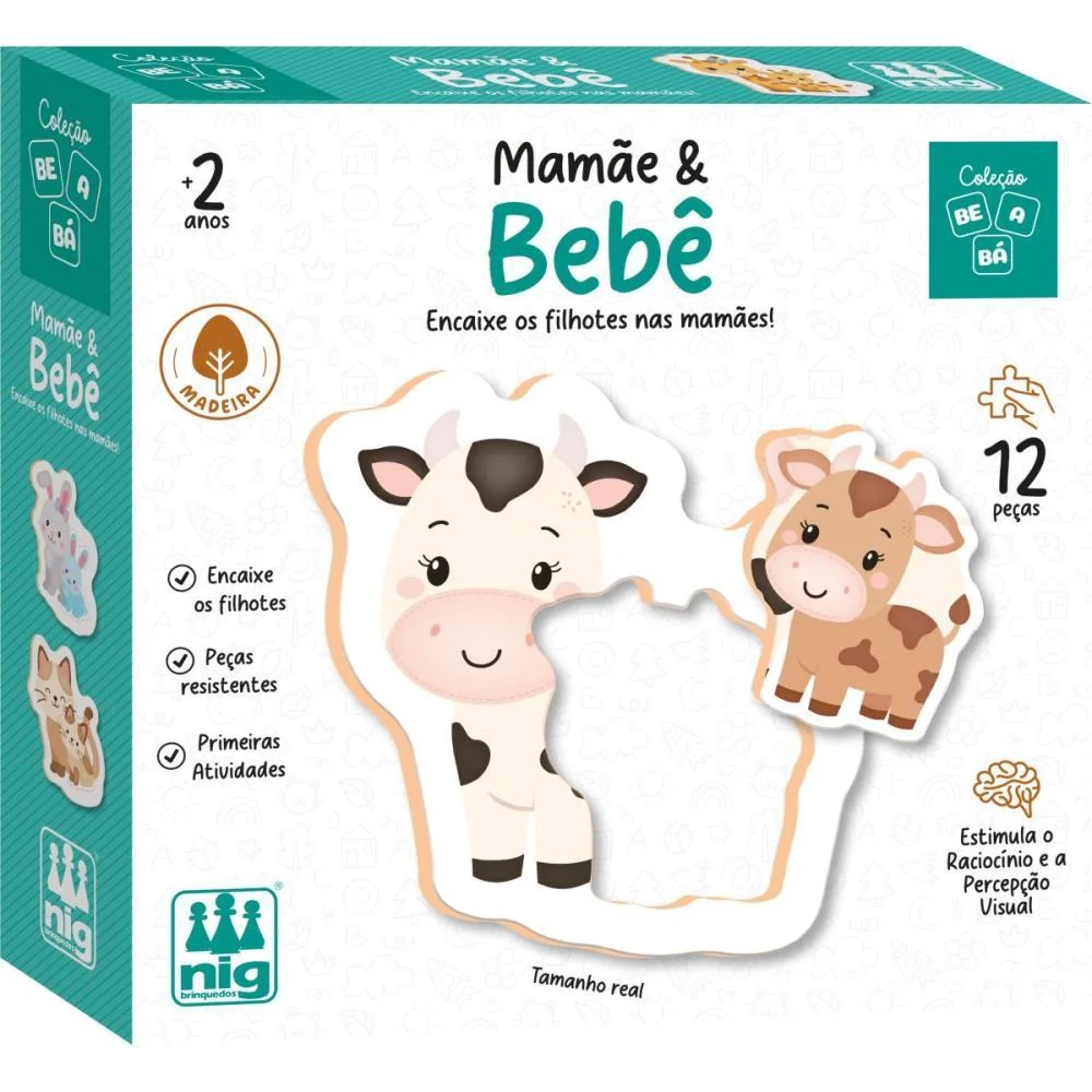 Brinquedo Educativo Be A Ba Mamae E Bebe Nig Brinquedos (Unidade) - imagem 3