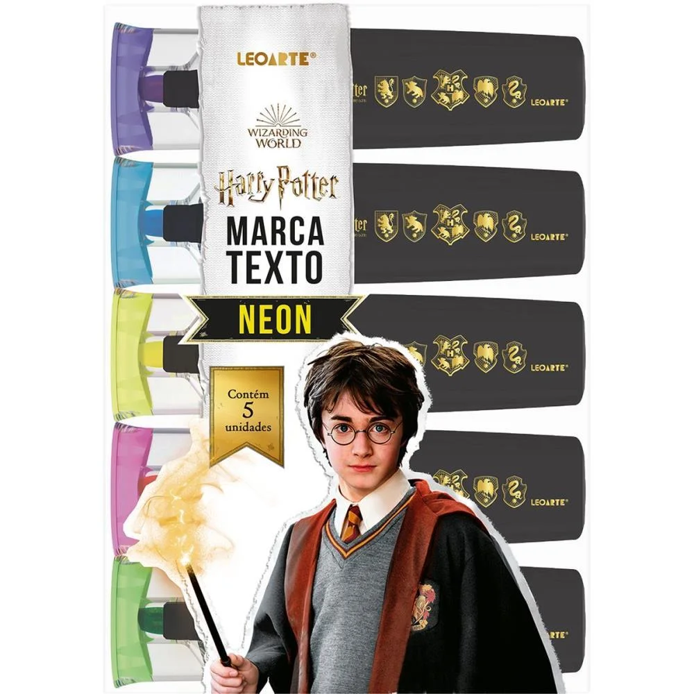 Caneta Marca Texto Harry Potter 5Cores Neon Leonora (Estojo) - imagem 2