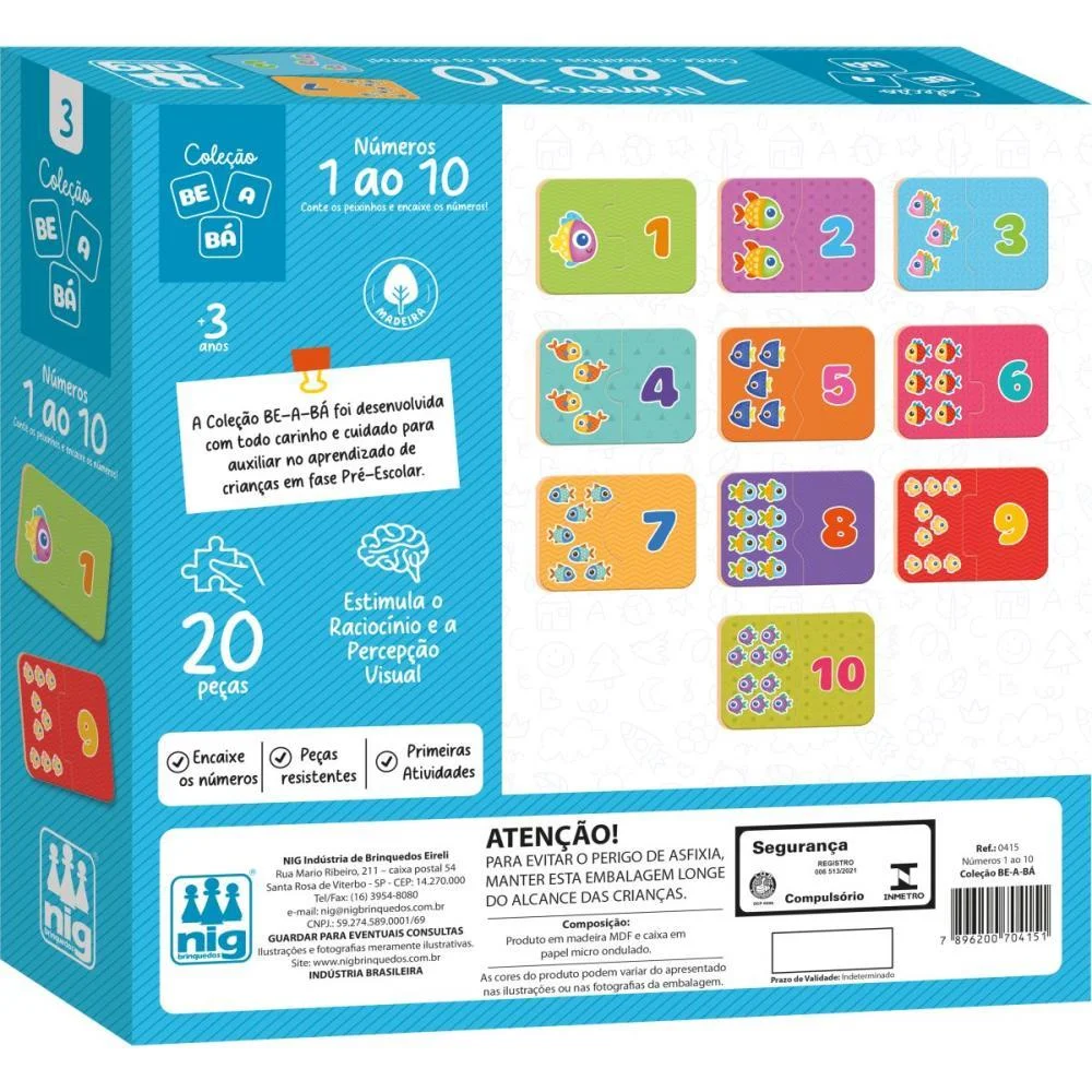 Brinquedo Educativo Numeros 0 A 10 Nig Brinquedos (Unidade) - imagem 5