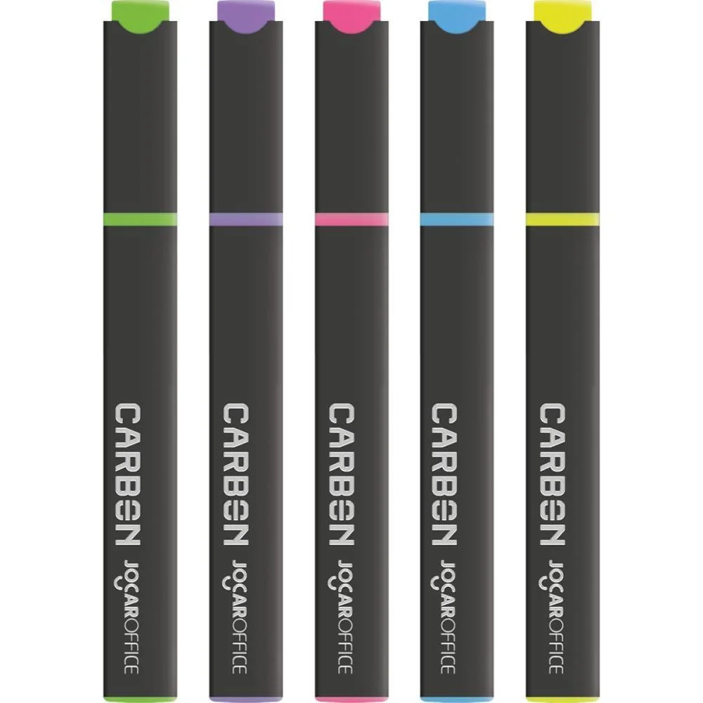 Caneta Marca Texto Carbon Line 5Cores Neon Leonora (Dp.c/25) - imagem 4