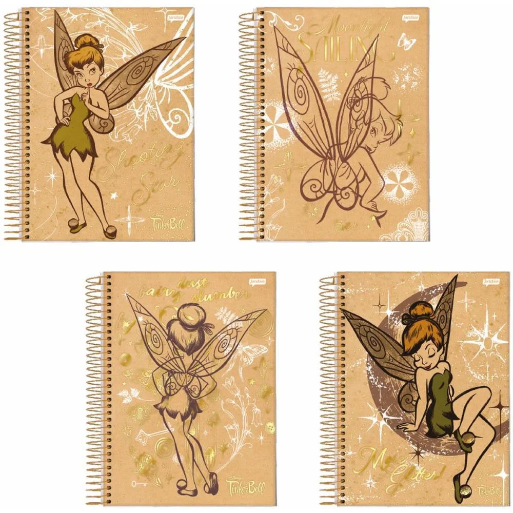 Caderno 10X1 Capa Dura Tinker Bell Kraft 160Fls. I.a Jandaia (Pct.c/04) - imagem 2