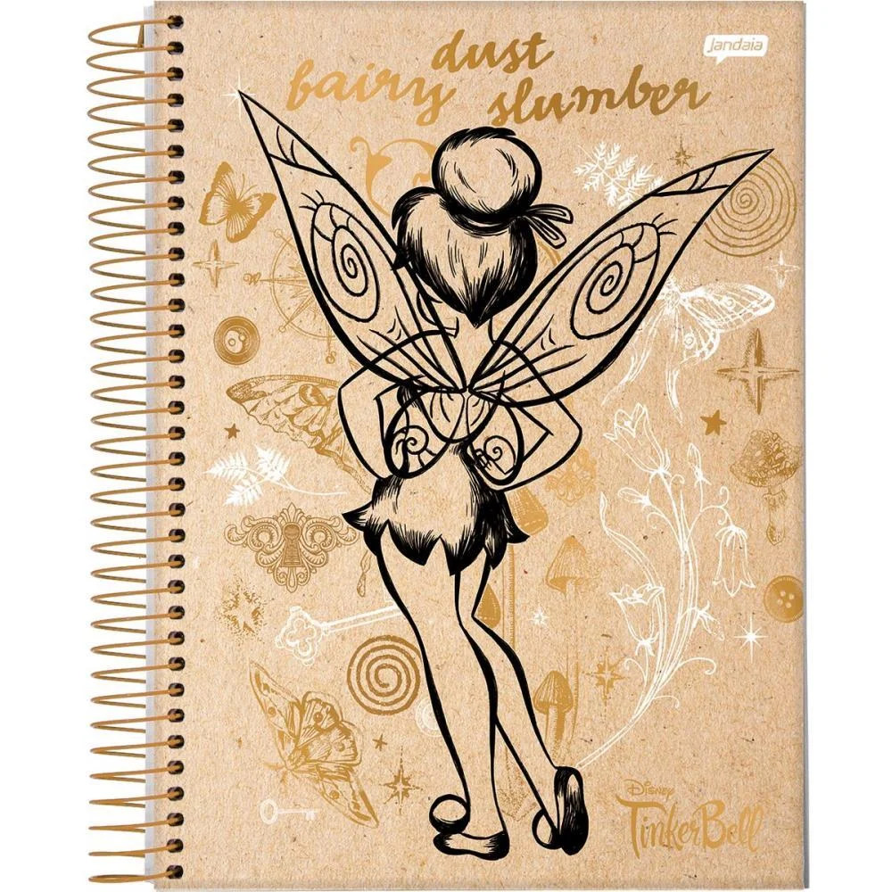 Caderno 10X1 Capa Dura Tinker Bell Kraft 160Fls. I.a Jandaia (Pct.c/04) - imagem 4