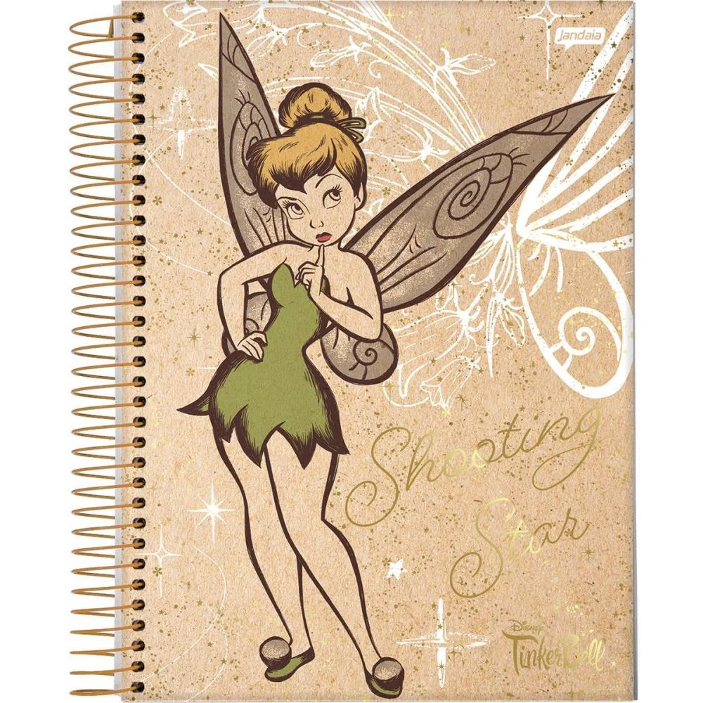 Caderno 10X1 Capa Dura Tinker Bell Kraft 160Fls. I.a Jandaia (Pct.c/04) - imagem 6