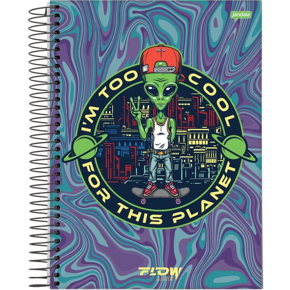 Caderno Espiral 1/4 Capa Dura Flow 80Fls. Jandaia (Pct.c/05) - imagem 7