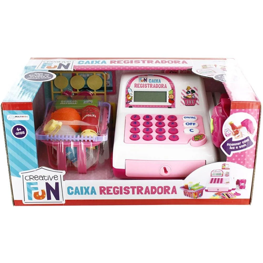 Brincando De Profissoes Caixa Registradora Rosa Multikids (Unidade) - imagem 5