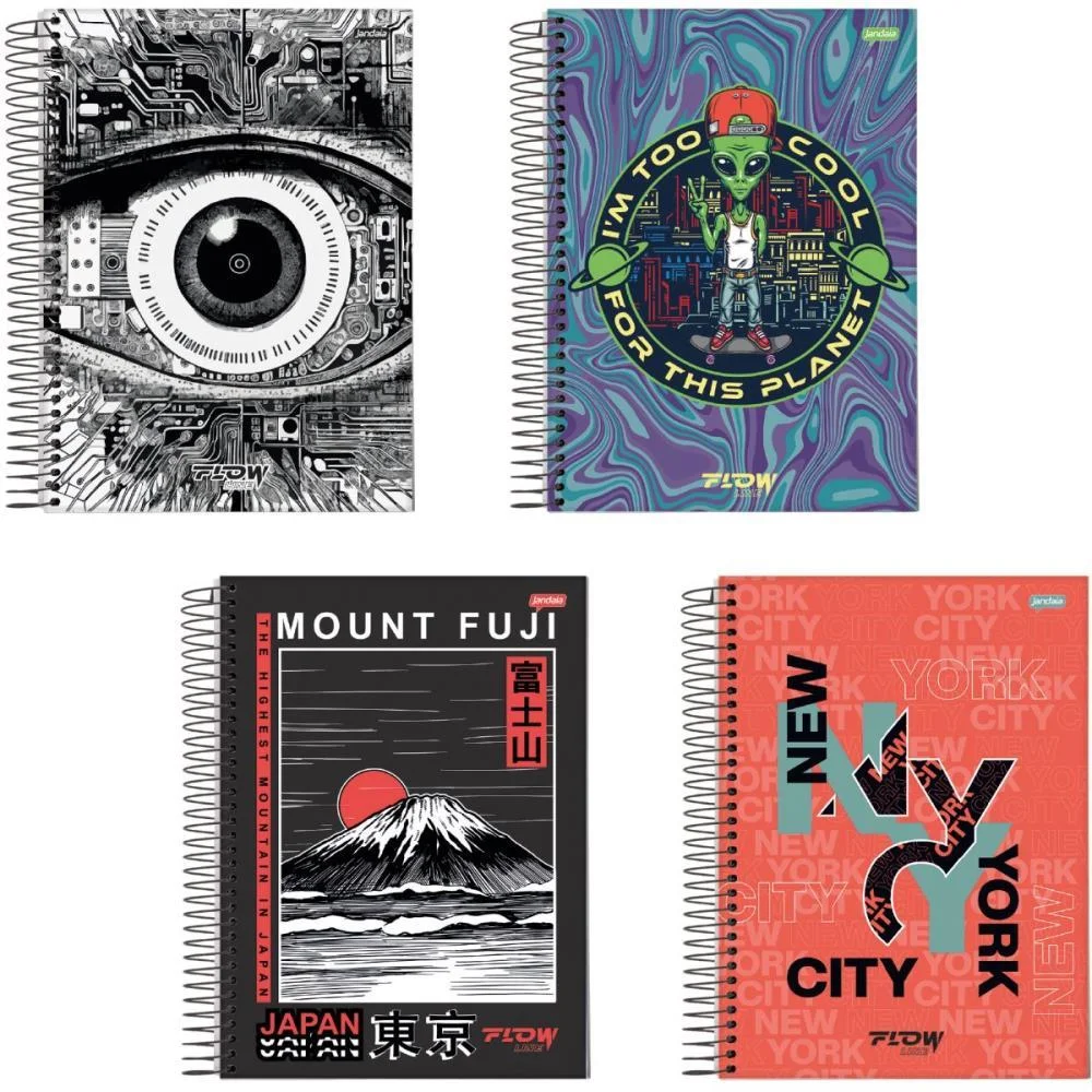 Caderno 15X1 Capa Dura Flow 240Fls. Jandaia (Pct.c/02) - imagem 3
