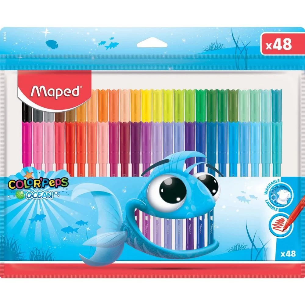Caneta Hidrografica Color Peps Ocean C/48 Cores Maped (Estojo) - imagem 3