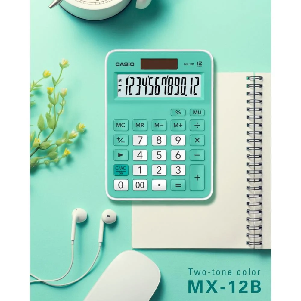 Calculadora De Mesa 12 Dig. Verde Solar/Bateria Casio (Unidade) - imagem 5