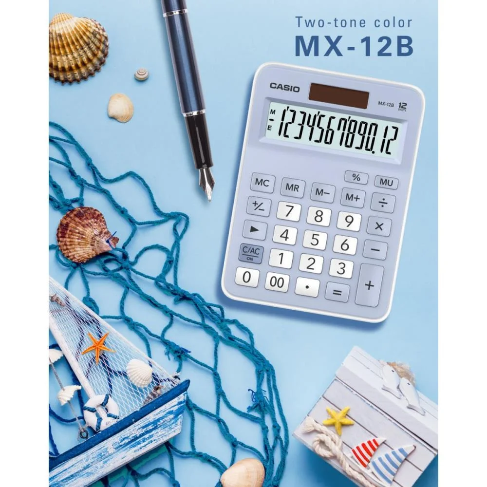 Calculadora De Mesa 12 Dig. Az Claro Solar/Bateria Casio (Unidade) - imagem 5