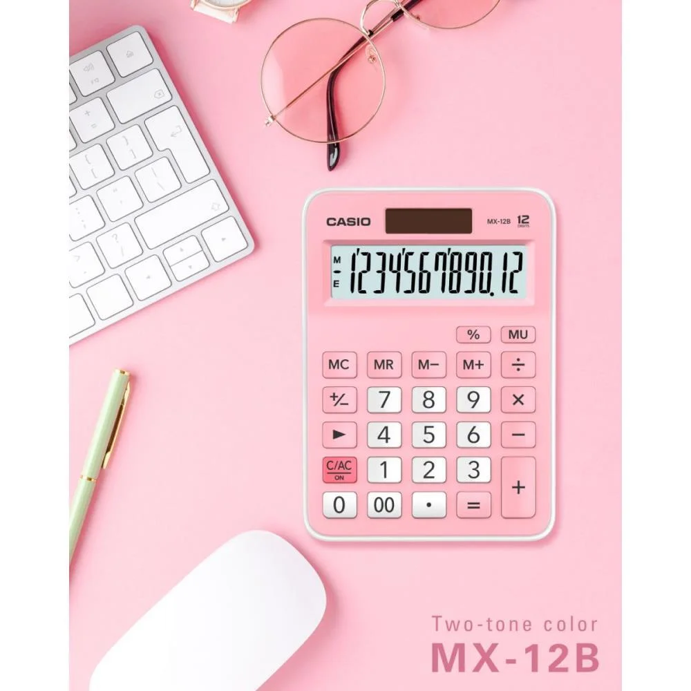 Calculadora De Mesa 12 Dig. Rosa Solar/Bateria Casio (Unidade) - imagem 5