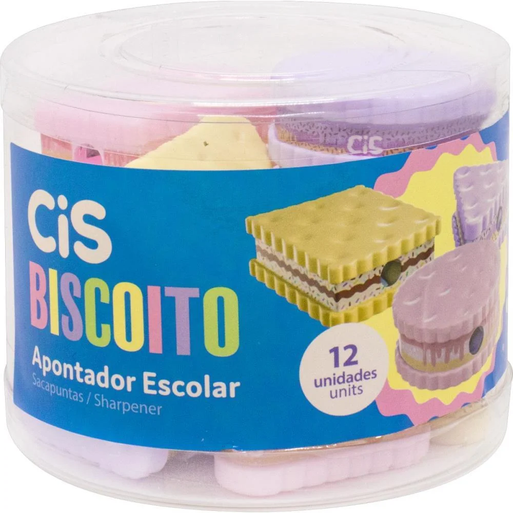 Apontador Com Deposito Decor. Cis Biscoito 3 Modelos 3 Cores Sertic (Pote-12) - imagem 2