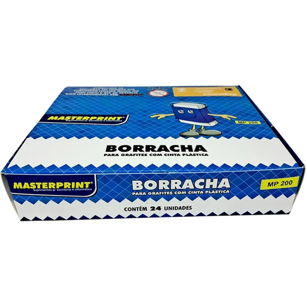 Borracha Branca Mp-200 Com Capa Azul Masterprint (Cx.c/24) - imagem 4