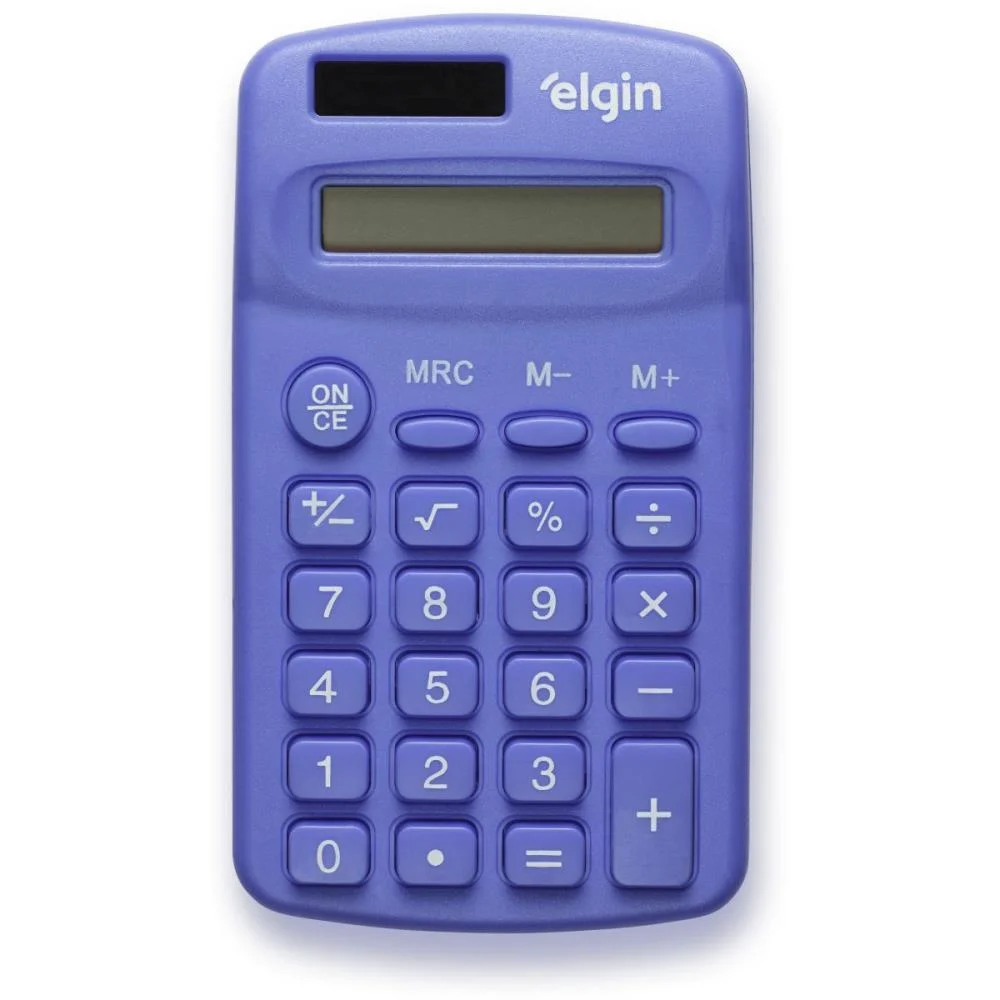 Calculadora De Bolso 8 Digitos Cb1485A Solar Azul Elgin (Unidade) - imagem 2