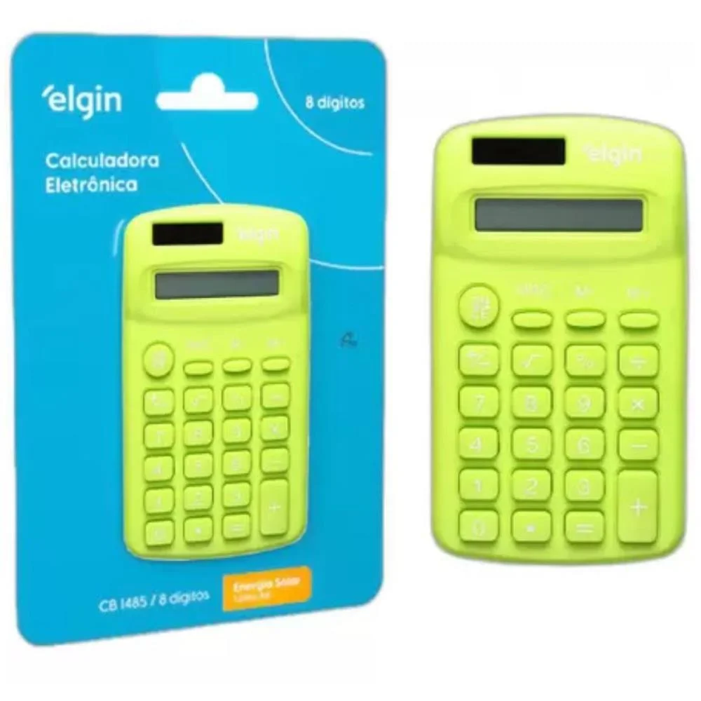Calculadora De Bolso 8 Digitos Cb1485V Solar Verde Elgin (Unidade) - imagem 5