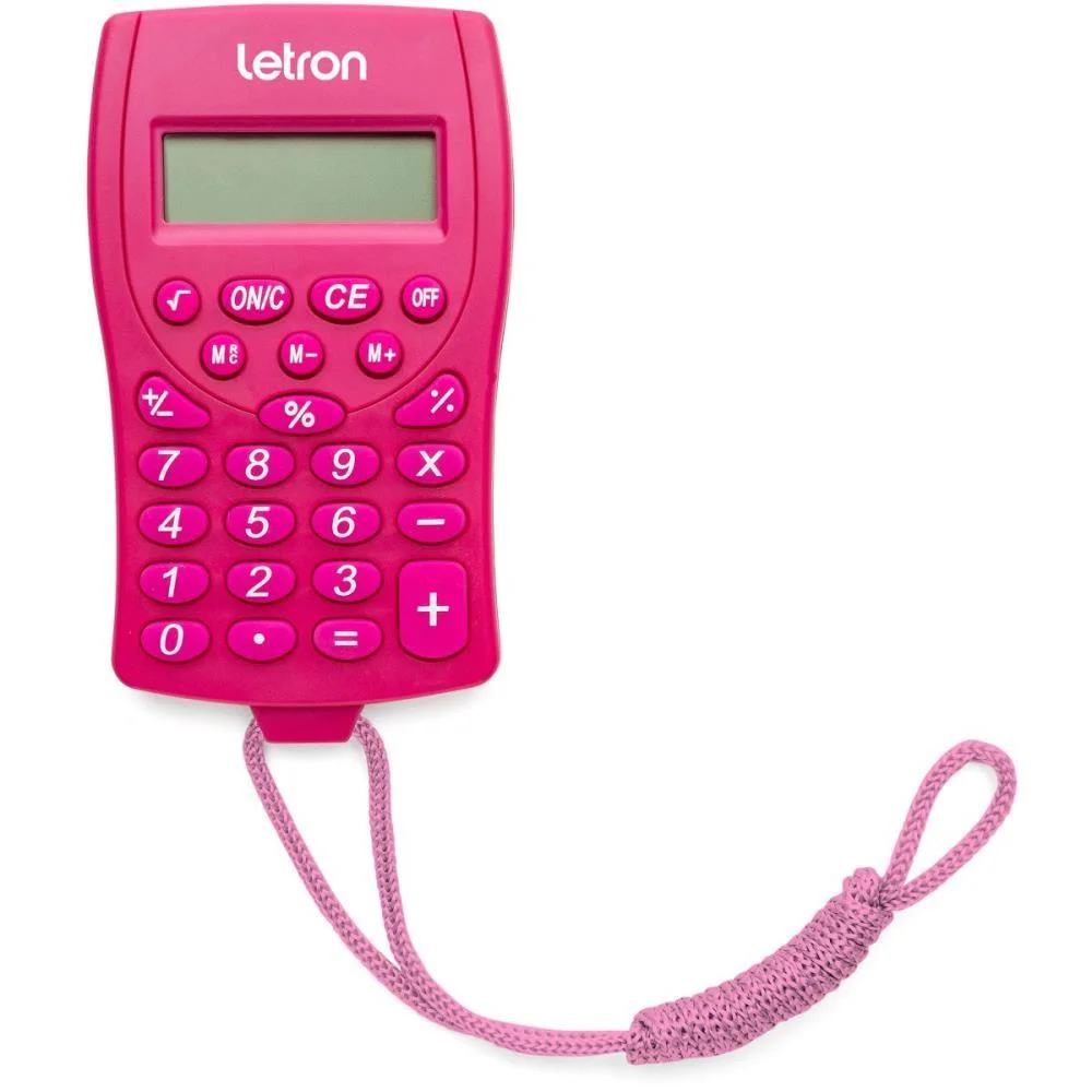 Calculadora De Bolso 8 Dig. Rosa C/Cordao E Bateria Leonora (Unidade) - imagem 2