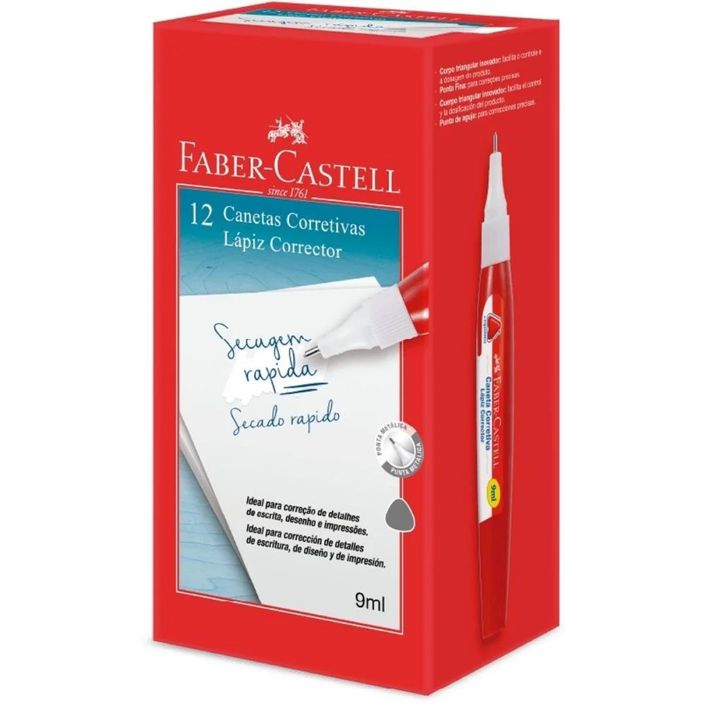 Caneta Corretiva 9Ml Ponta Metalica Faber-Castell (Dp.c/12) - imagem 3
