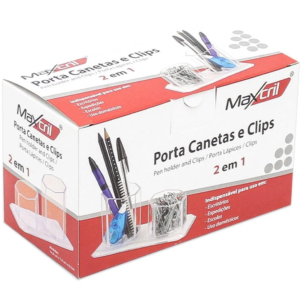 Acessorio Para Mesa Porta Caneta/Clips Cristal Maxcril (Unidade) - imagem 5