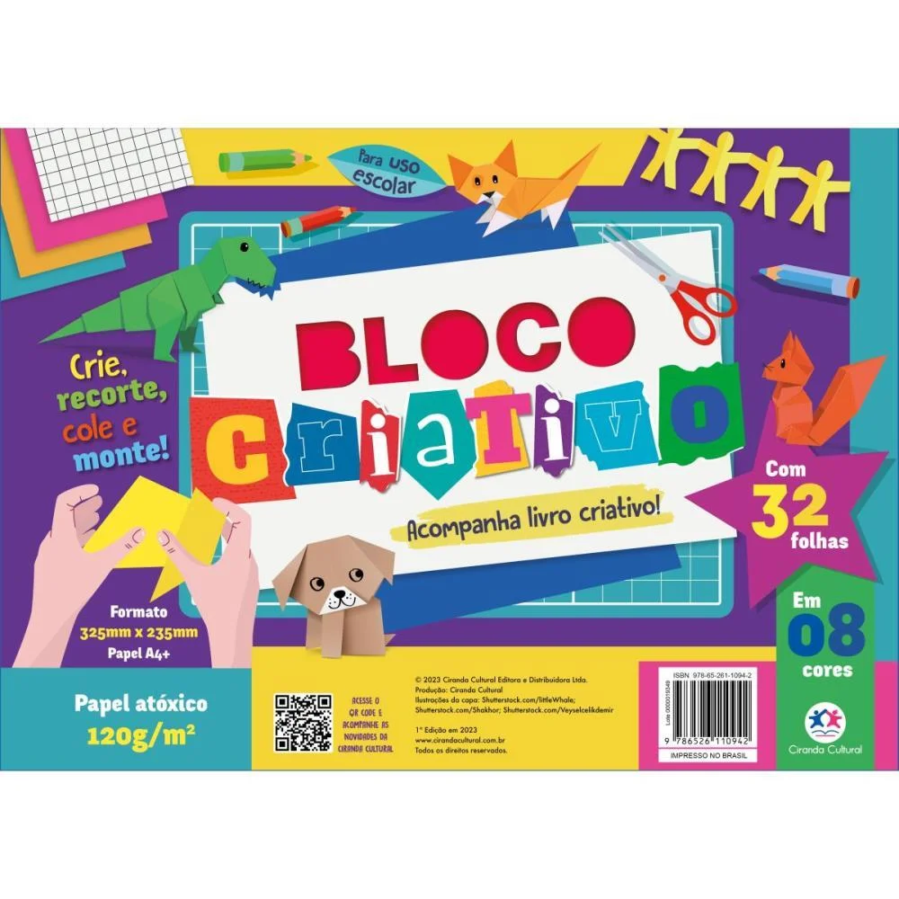 Bloco Para Educacao Artistica Criativo 325X235Mm 120G 8Cores Magic Kids (Unidade) - imagem 2