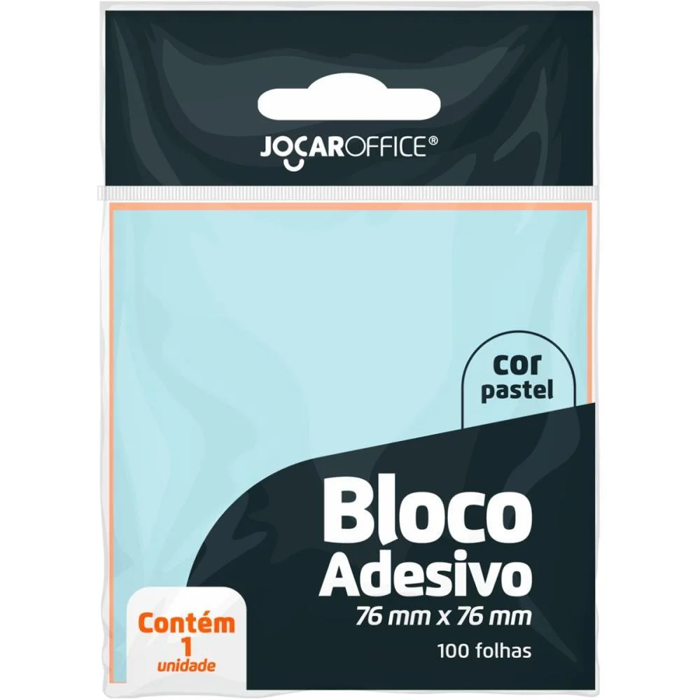 Bloco De Recado Autoadesivo Jocar Azul Pastel 76X76 100Fls Leonora (Cx.c/12) - imagem 3