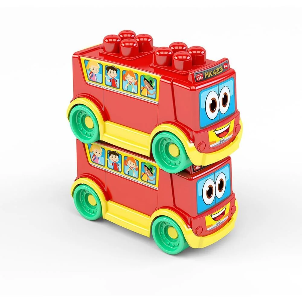 Brinquedo Para Montar Onibus Da Blocolandia Dismat (Unidade) - imagem 6
