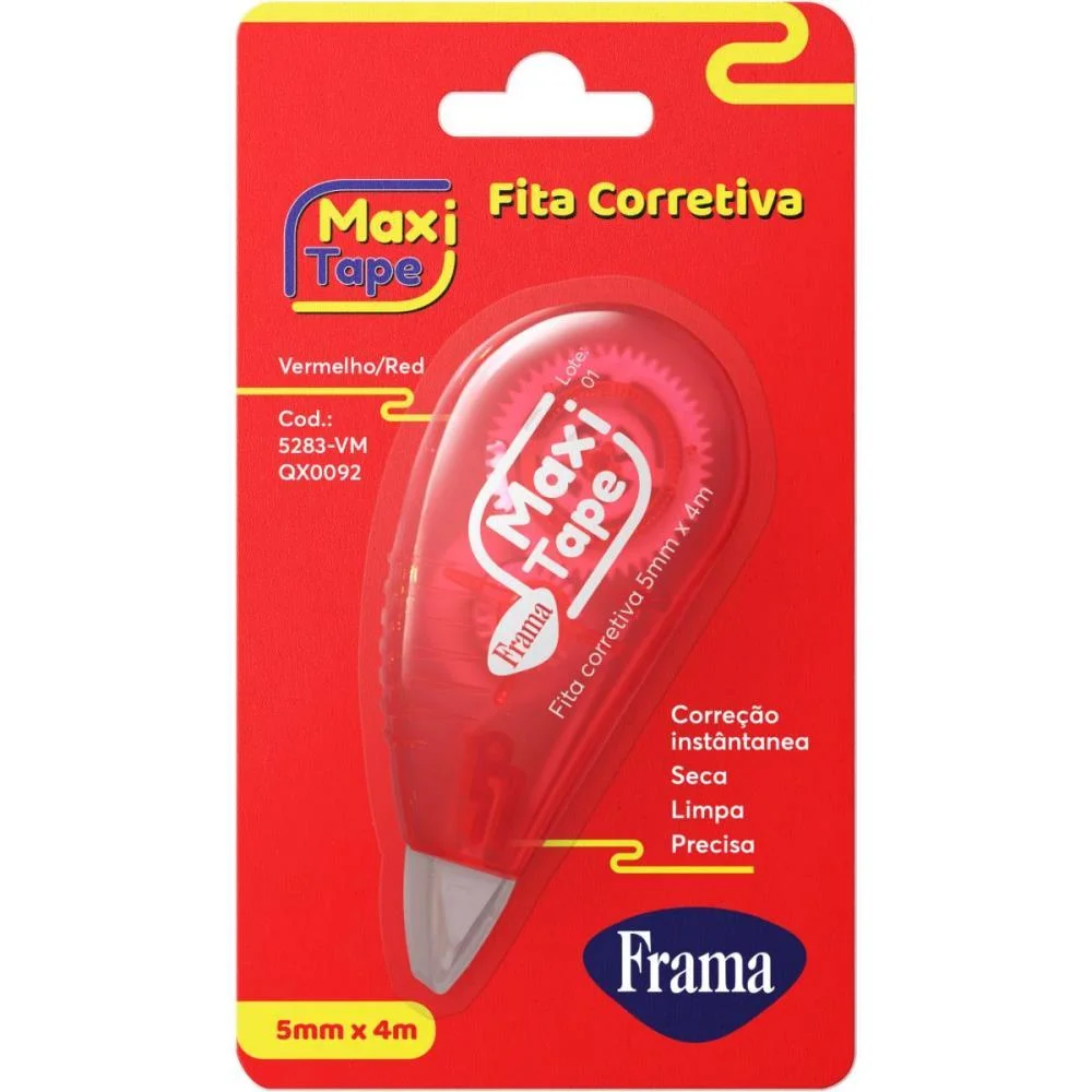 Corretivo Em Fita Maxi Tape Mini 5Mmx4M. Sortido Frama (Cx.c/12) - imagem 3