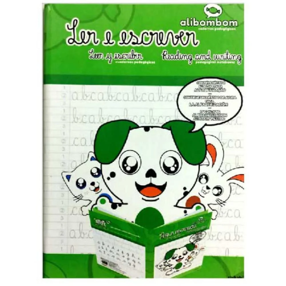 Caderno Caligrafia Capa Dura Alibombom Verde Pauta 123 72Fl Romitec (Pct.c/05) - imagem 3