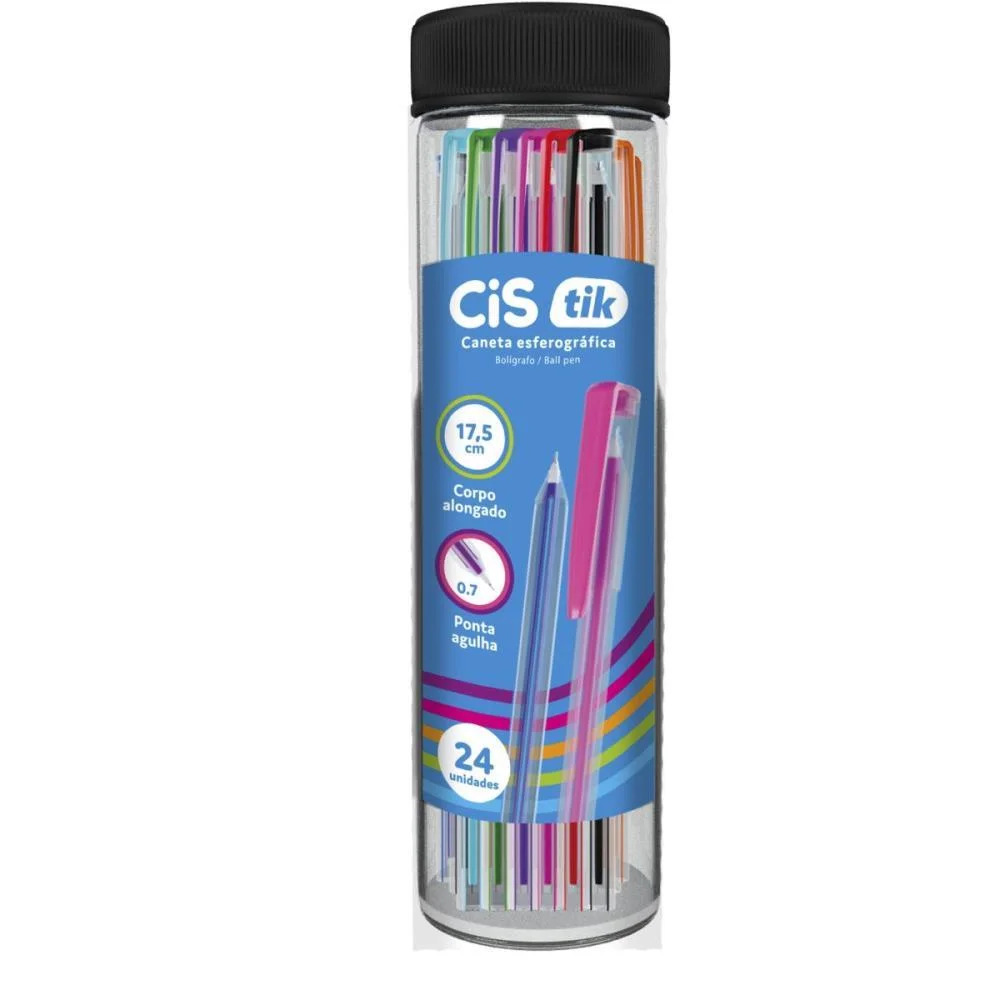 Caneta Esferografica Cis Tik 0.7Mm Cores Sortidas Sertic (Pote-24) - imagem 3