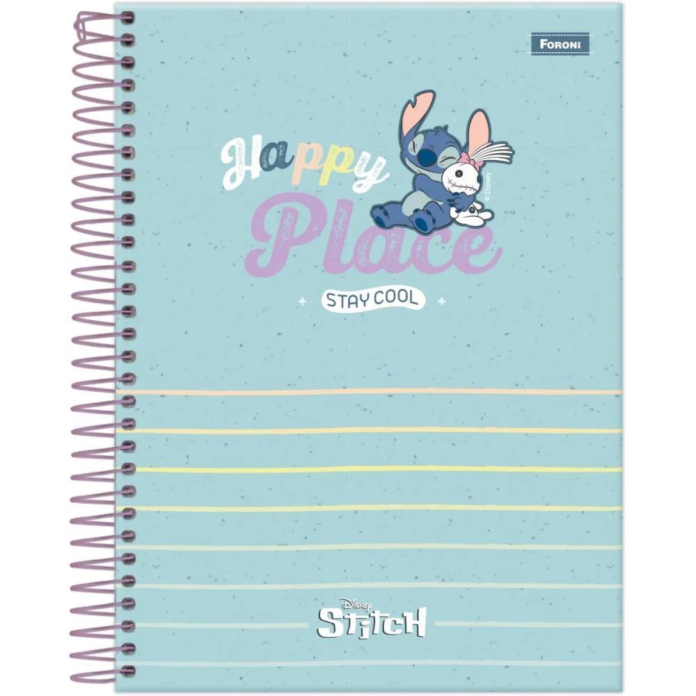 Caderno 01X1 Cp.dura Colegial Stitch 80F Foroni (Pct.c/04) - imagem 2