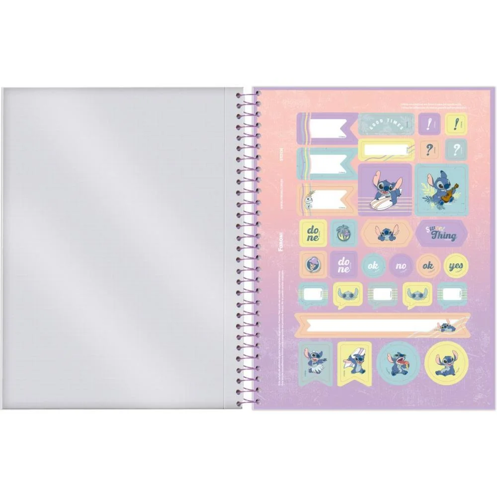 Caderno 01X1 Cp.dura Colegial Stitch 80F Foroni (Pct.c/04) - imagem 7