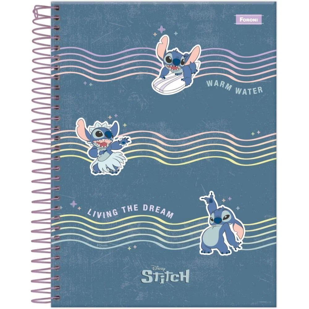 Caderno 10X1 Cp.dura Colegial Stitch 160F Foroni (Pct.c/04) - imagem 2