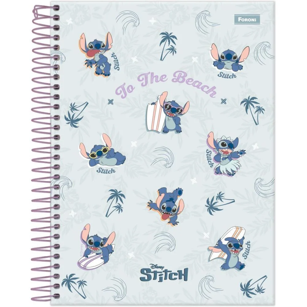 Caderno 10X1 Cp.dura Colegial Stitch 160F Foroni (Pct.c/04) - imagem 6