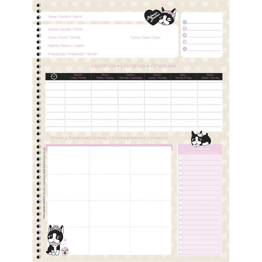 Caderno 01X1 Capa Dura Rebeca Bonbon 80F Animativa (Pct.c/04) - imagem 5