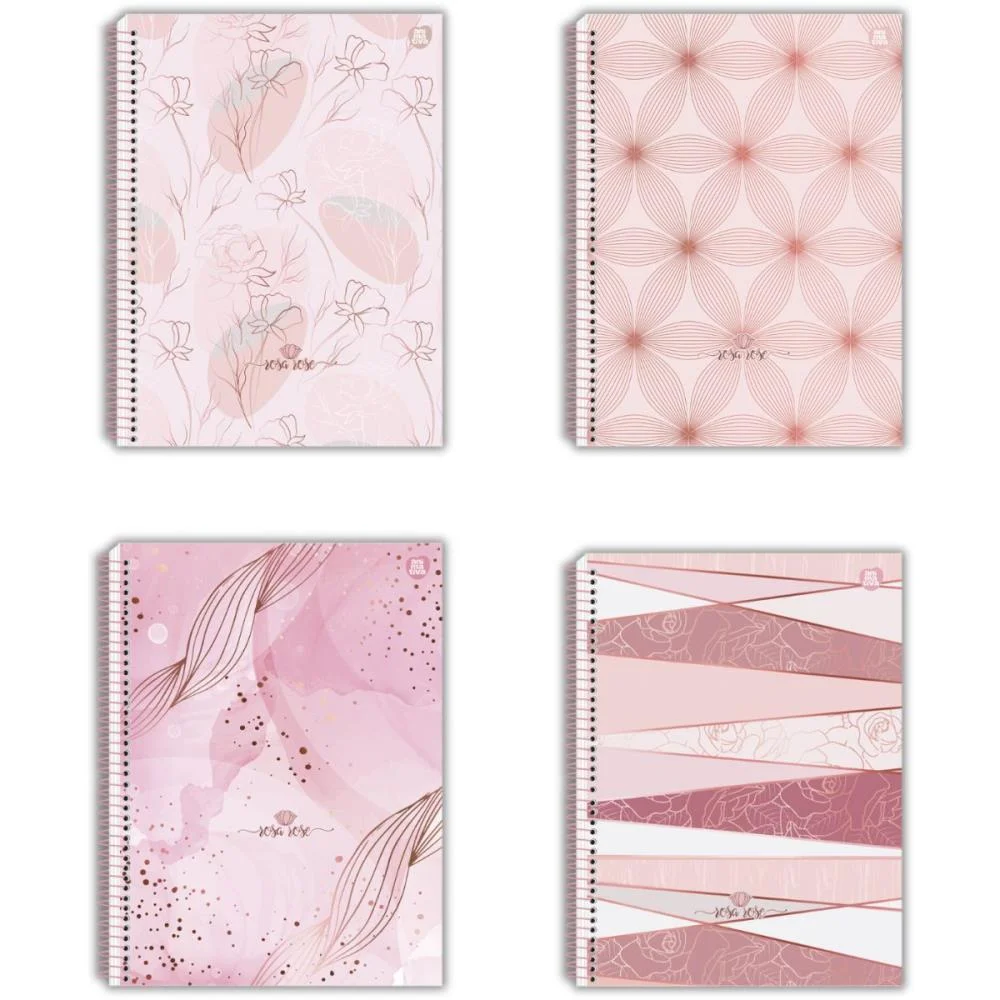Caderno 15X1 Capa Dura Rosa Rose 240F Animativa (Pct.c/02) - imagem 3
