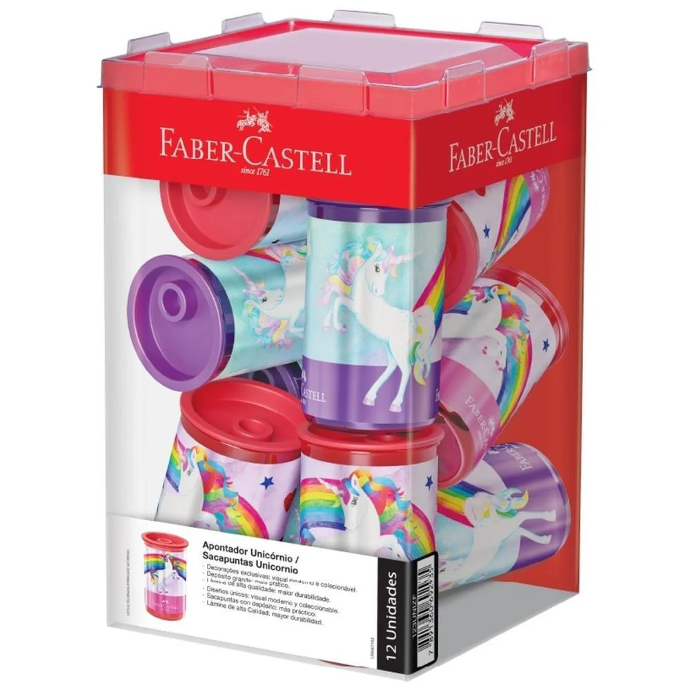 Apontador Com Deposito Unicornio 2 Modelos Faber-Castell (Dp.c/12) - imagem 3