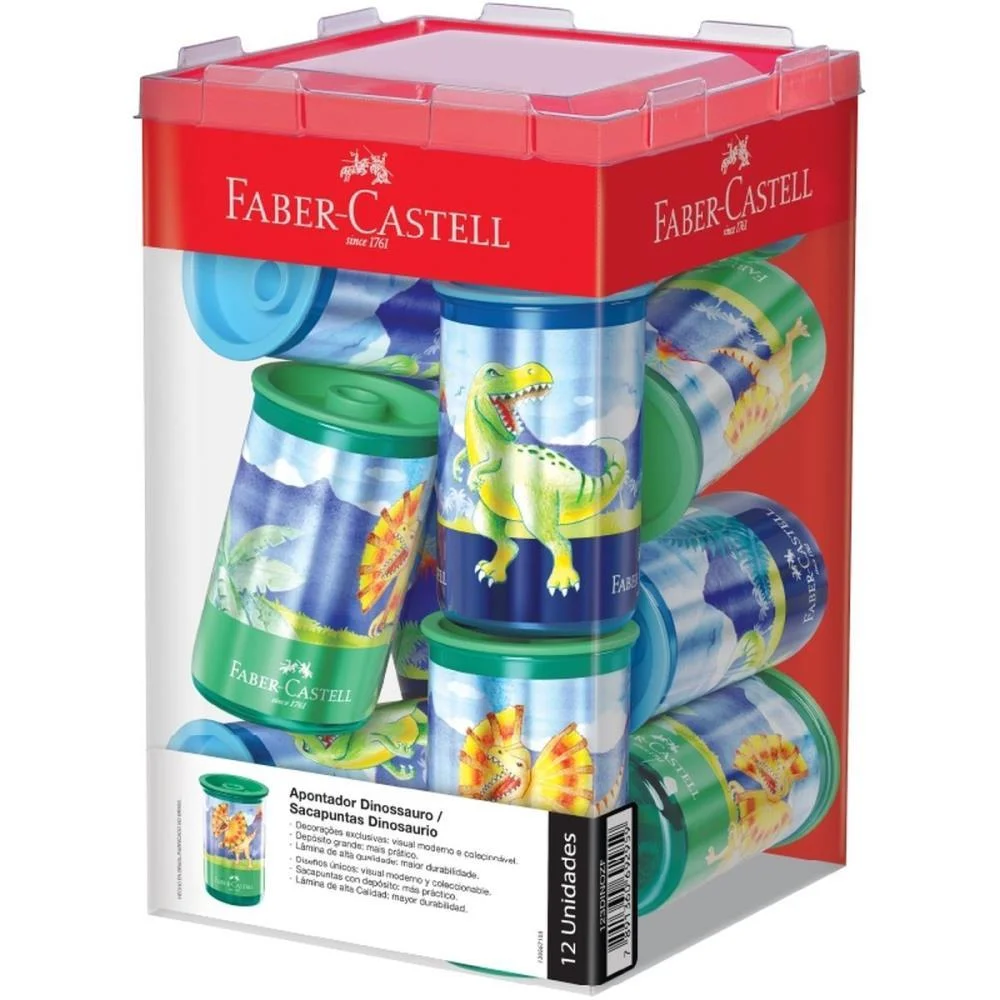 Apontador Com Deposito Dinossauro 2 Modelos Faber-Castell (Dp.c/12) - imagem 2