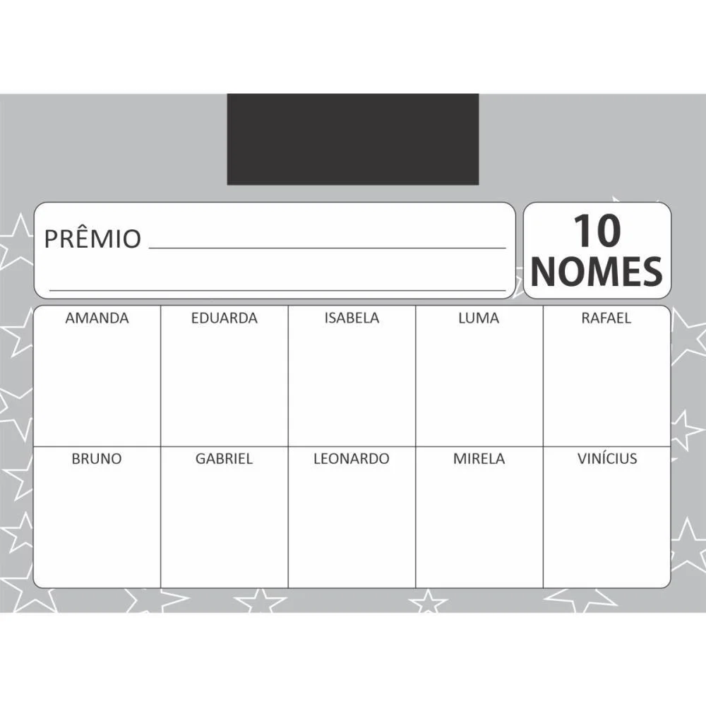 Cartela De Rifa C/10 Nomes Pct.c/50 Cartelas Tamoio (Pacote) - imagem 2