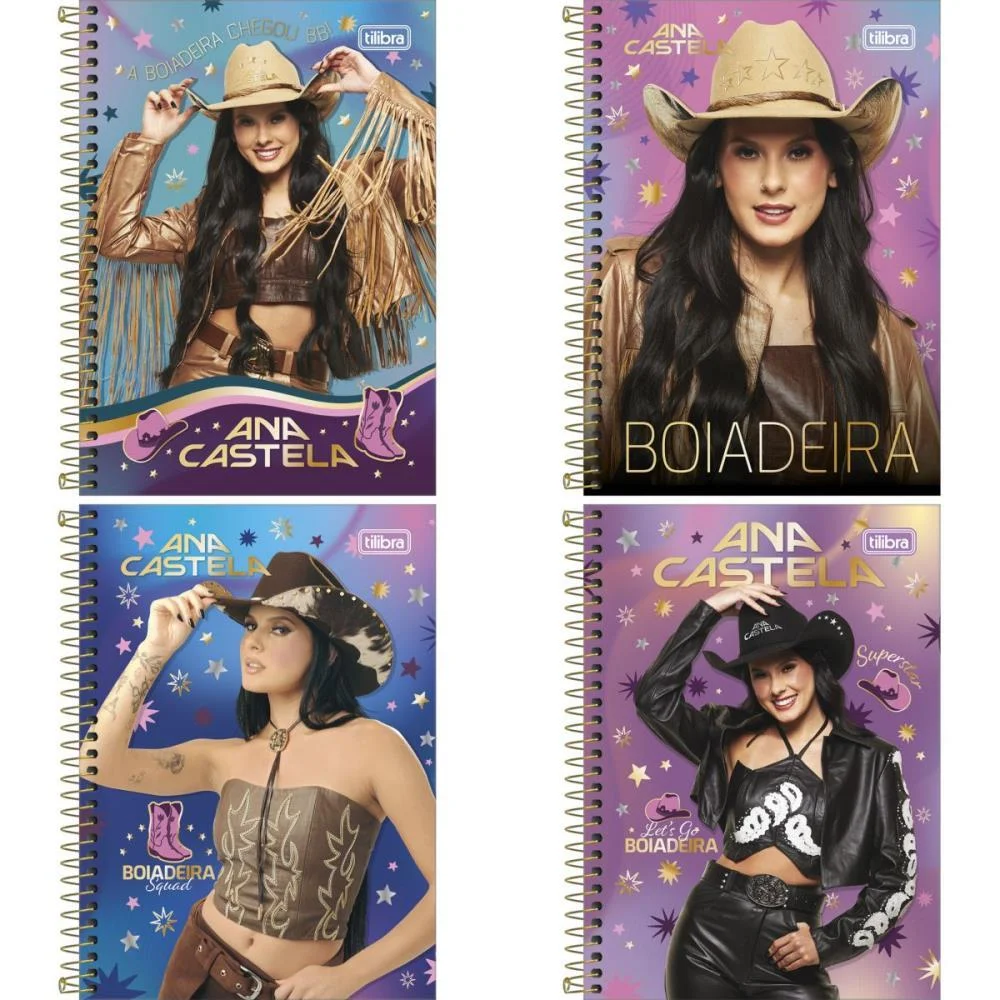 Caderno Espiral 1/4 Capa Dura Ana Castela 80Fls Tilibra (Pct.c/04) - imagem 2