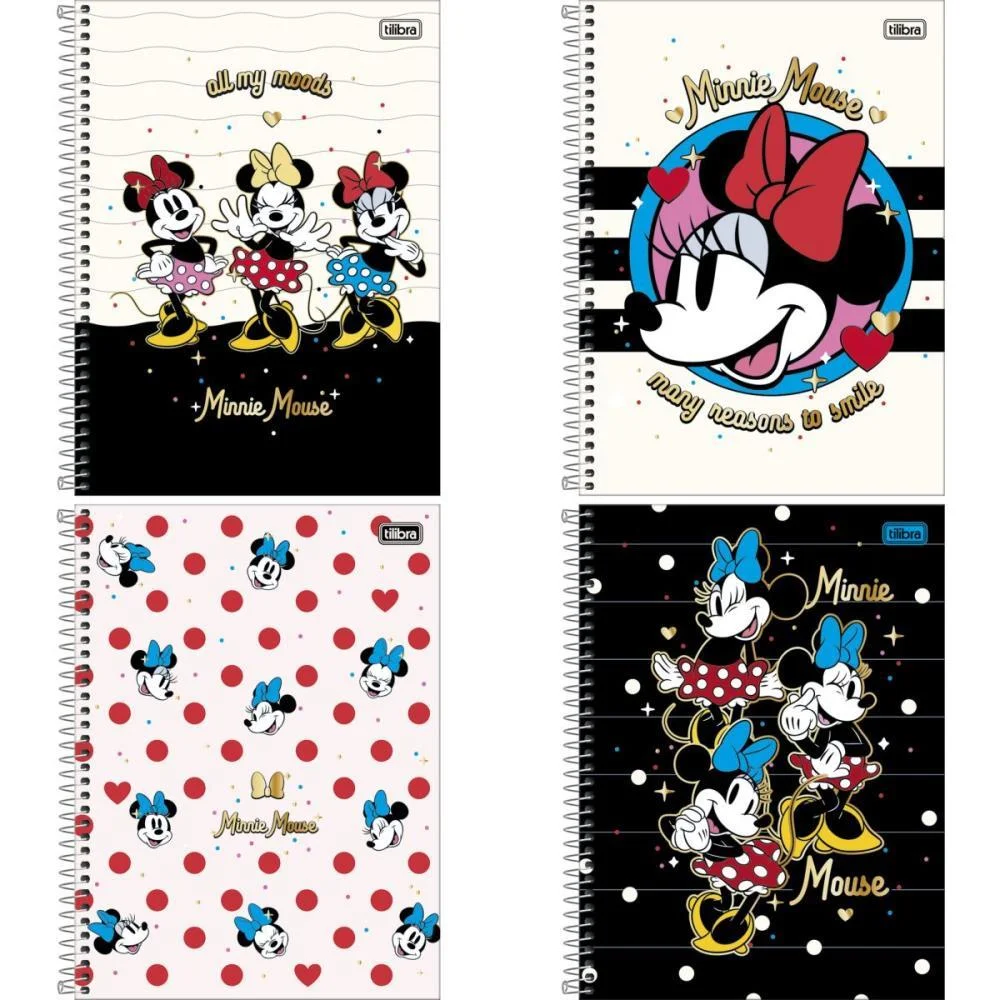 Caderno 01X1 Capa Dura Minnie 80Fls Fit Tilibra (Pct.c/04) - imagem 3