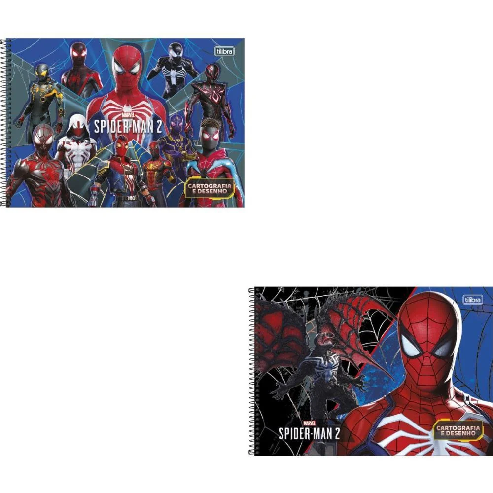 Caderno Desenho Univ Capa Dura Spider Man Game 80Fls Espiral Tilibra (Pct.c/04) - imagem 4