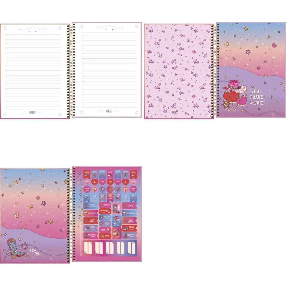 Caderno 10X1 Capa Dura West Girl 160Fls Tilibra (Pct.c/04) - imagem 3